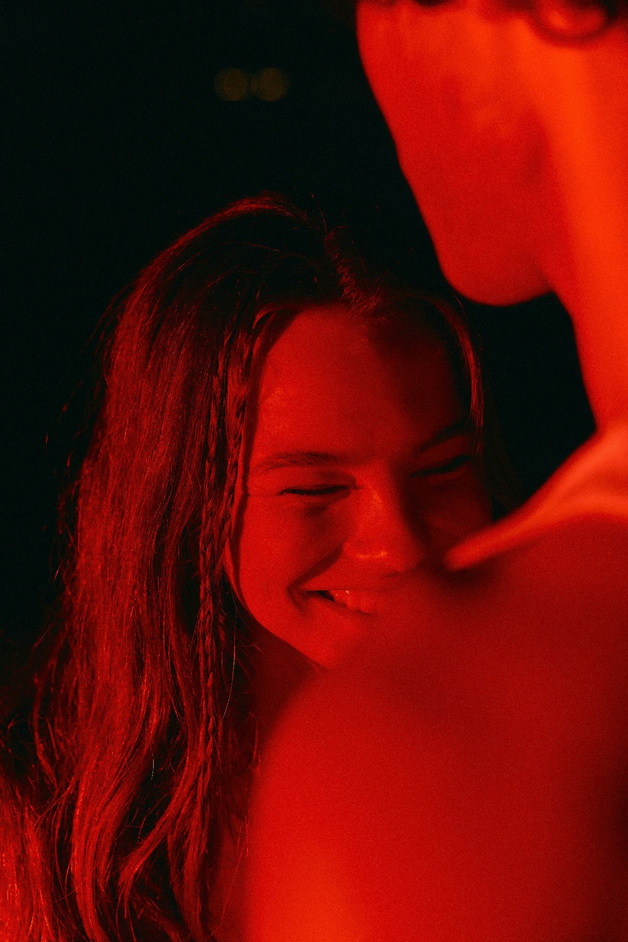 A couple in soft candlelight